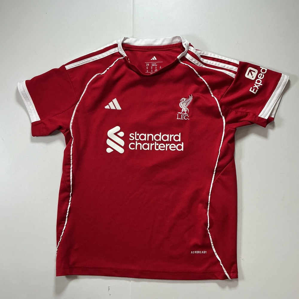 Adidas Liverpool FC Soccer Jersey Kids 28 Red Aeroready Premier League Arjun 9